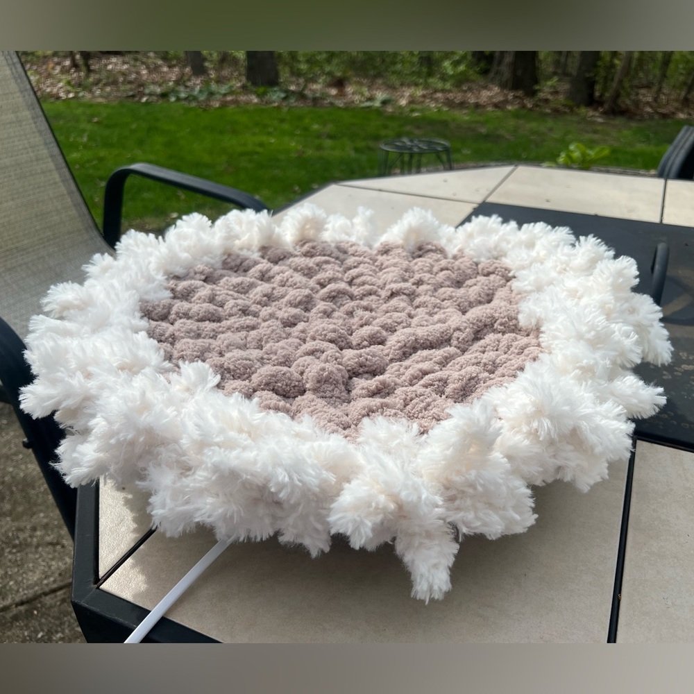 Handcrafted cat, small dog pet Bed Floofs Biscuit Dough, “Sweater Weather” Line!